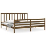 vidaXL Cadre de lit avec tête de lit marron miel 200x200cm bois massif