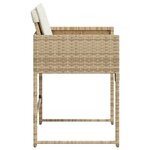 vidaXL Chaises de jardin avec coussins lot de 4 beige résine tressée