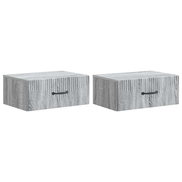 vidaXL Cabinet de chevet mural 2 Pièces Sonoma gris 49 x 34 5 x 20 cm