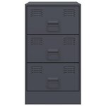 vidaXL Tables de chevet 2 Pièces anthracite 34 5x39x62 cm acier