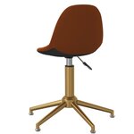 vidaXL Chaise pivotante de salle à manger Marron Velours