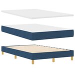 vidaXL Lit à ressorts avec coussin Bleu 120 x 190 cm tissu