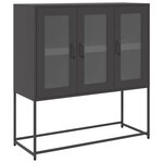 vidaXL Buffet noir 100 5x39x107 cm acier laminé à froid
