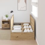 vidaXL Lit en chêne avec rangement 75x190 cm