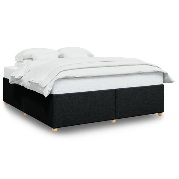 vidaXL Cadre de lit sans matelas noir 200x200 cm tissu
