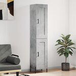 vidaXL Buffet haut Gris béton 34 5x34x180 cm Bois d'ingénierie