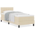 vidaXL Lit boxspring avec matelas avec matelas Crème 80 x 200 cm tissu
