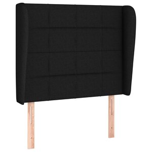 vidaXL Tête de lit avec oreilles Noir 103x23x118/128 cm Tissu