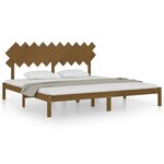 vidaXL Cadre de lit Marron miel 200x200 cm Bois massif