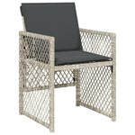 vidaXL Ensemble à manger de jardin et coussins 9 Pièces gris clair rotin