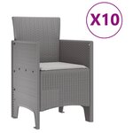 vidaXL Ensemble de salle à manger pour jardin 11 Pièces Gris clair