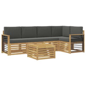 vidaXL Ensemble de canapés d'extérieur 6 Pièces Blanc et anthracite