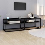 vidaXL Meuble TV Noir 140x40x40 5 cm Verre trempé
