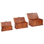 vidaXL Coffres de rangement 3 Pièces Bois d'acacia solide