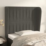 vidaXL Tête de lit avec oreilles Gris foncé 103x23x118/128 cm Velours