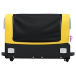 vidaXL Remorque de vélo noir et jaune 45 kg fer