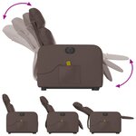 vidaXL Fauteuil inclinable de massage électrique marron similicuir