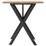 vidaXL Table à manger cadre en X 60x60x75 5cm bois de pin massif fonte