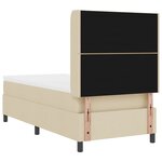 Lit à ressorts avec matelas vidaXL crème 100x200 cm en tissu