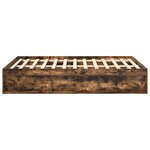 vidaXL Cadre de lit sans matelas chêne fumé 135x190 cm