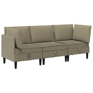 vidaXL Ensemble de meubles pour le salon 3 pc Kaki Tissu