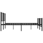 vidaXL Cadre de lit métal sans matelas avec pied de lit noir 193x203cm