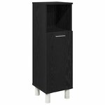 vidaXL Cabinet de salle de bain avec porte Chêne noir 30 x 30 x 95 cm