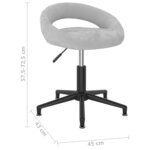 vidaXL Chaises pivotantes à manger lot de 4 gris velours