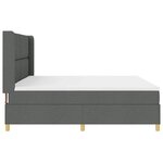 vidaXL Lit à ressorts avec matelas gris foncé 200 x 200 cm  tissu.