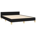 vidaXL Cadre de lit avec tête de lit Noir 140x190 cm Tissu
