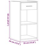 vidaXL Table de chevet chêne marron 35x34x65 cm bois d'ingénierie