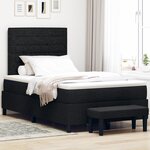 vidaXL Lit à Sommier avec Matelas et Banc Noir 120x190 cm Tissu