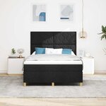 vidaXL Lit à ressorts avec tête de lit Noir 140 x 190 cm tissu