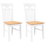 vidaXL Chaises à manger 2 Pièces blanc bois massif caoutchouc