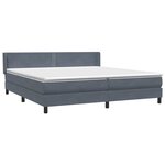 vidaXL Sommier à lattes de lit et matelas gris foncé 180x210cm velours