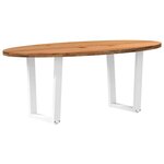 vidaXL Table à manger marron clair bois de chêne massif ovale
