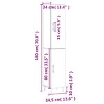 vidaXL Buffet haut Chêne sonoma 34 5x34x180 cm Bois d'ingénierie