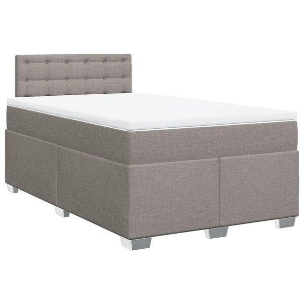 vidaXL Sommier à lattes de lit avec matelas Taupe 120x200 cm Tissu