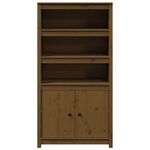 vidaXL Buffet haut Marron miel 80x35x154 cm Bois massif de pin