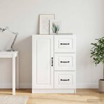 vidaXL Buffet Blanc brillant 66 x 34 5 x 87 cm Bois d'ingénierie