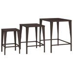 vidaXL Tables gigognes 3 Pièces marron résine tressée