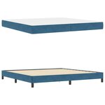vidaXL Lit à ressorts avec matelas Bleu foncé 200 x 200 cm tissu