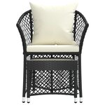 vidaXL Salon de jardin 2 Pièces avec coussins Noir Résine tressée