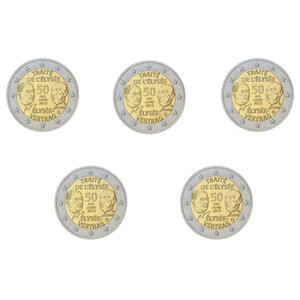 2 euros commémoratif Allemagne 2013 Traitée de l'Elysée - les 5 ateliers.