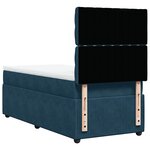 vidaXL Sommier à lattes de lit avec matelas Bleu foncé 100x200 cm