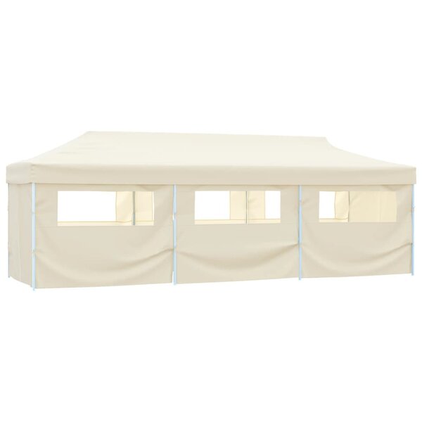 vidaXL Tente de réception pliable avec 8 parois 870x291x315 cm Blanc cassé
