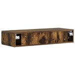 vidaXL Table d'appoint murale Chêne fumé 87 5 x 34 5 x 17 cm