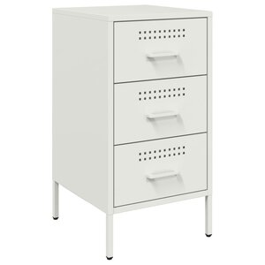 vidaXL Table de chevet blanc 36x39x68 cm acier