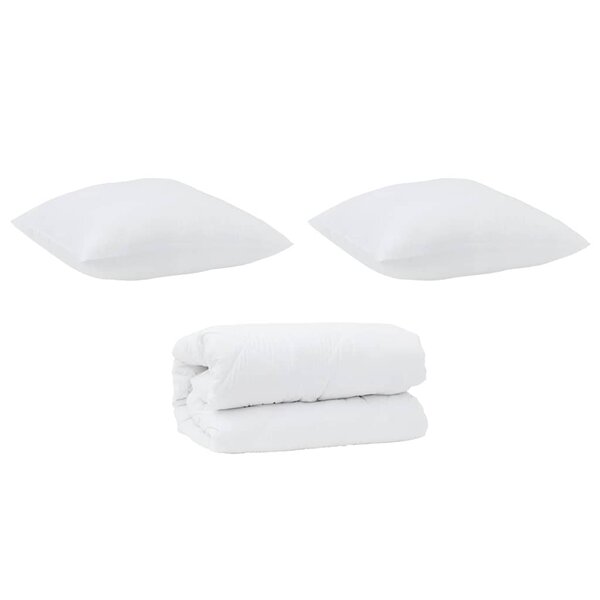 vidaXL Duvet avec oreillers Autre 3 Pièces Blanc 200 x 220 cm Microfibre