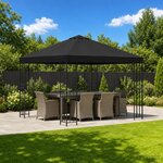 vidaXL Pavillon 3 x 3 m Noir Polyester et Acier 190 gsm